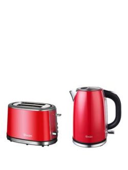 Swan Kettle And 2-Slice Toaster Pack - Red